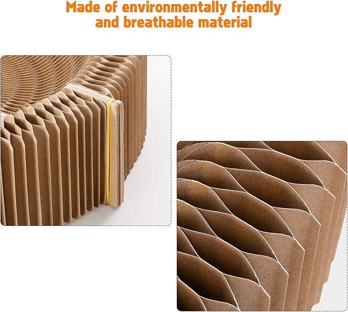 Collapsible Cat Scratcher Lounge Bed, Cardboard Cat Bed, Corrugated Pet Scratcher Pad, Round Shape Cat Scratching Bed Nest for Indoor Big Large Kitty Kitten Cats